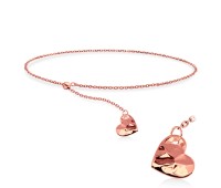 Rose Gold Plated Heart Silver Bracelet BRS-450-RO-GP